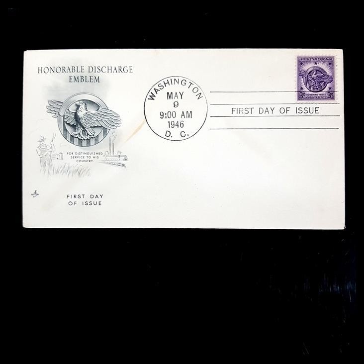 

BEST DEAL PERANGKO/PRANGKO AMERIKA. FDC HONORABLE DISCHARGE EMBLEM 1946 !!!!!!