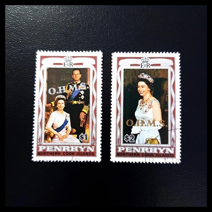

HOT DEAL PRANGKO SILVER JUBILEE QUEEN ELIZABETH II C.T. O.H.M.S. $1 + $2 !!!!!!