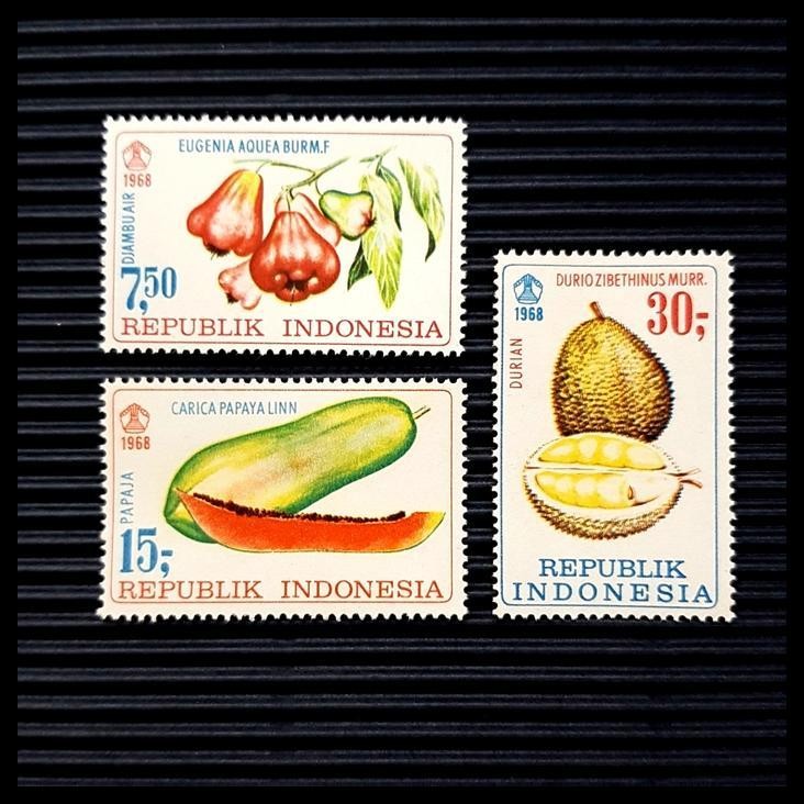 

BEST DEAL PRANGKO INDONESIA 1968. BUAH BUAHAN. SET LENGKAP (3V) !!