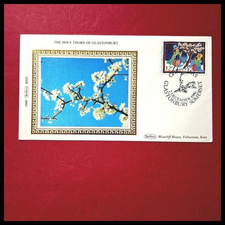 

HOT DEAL PRANGKO INGGRIS. FDC (SILK COVER) THE HOLY THORN OF GLASTONBURY !!!!