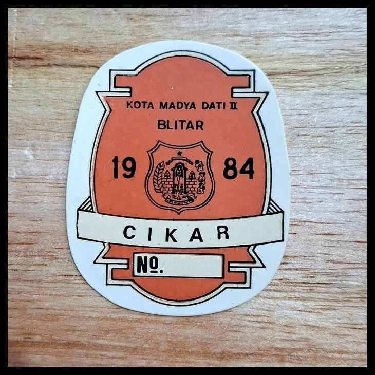 

TERMURAH KOLEKSI JADUL / VINTAGE. PAJAK CIKAR (LABEL STIKER) PEMERINTAH KABUPATEN DATI II BLITAR 1984 !!