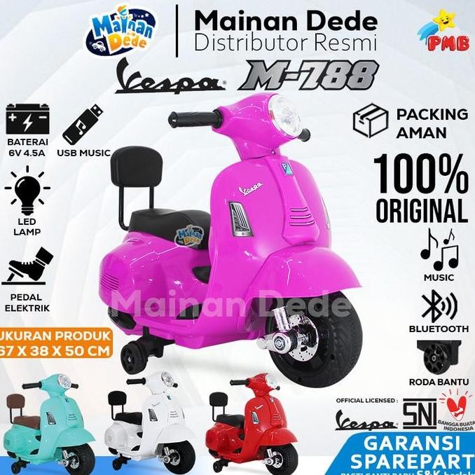 Mainan Motor Aki Anak PMB 788 M788 M-788 / PMB 399 BOX VESPA LISENSI