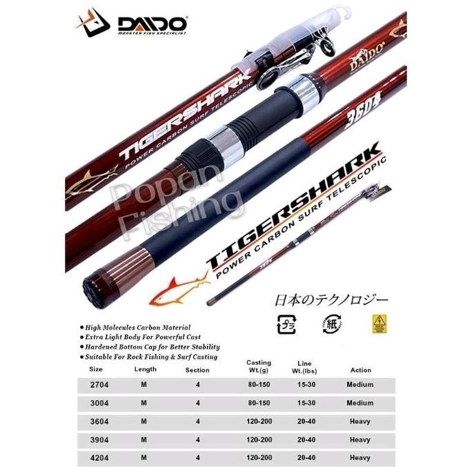 BARU Joran Antena Daido Tiger Shark Surf 270 360 450 Stik Pancing Pasiran