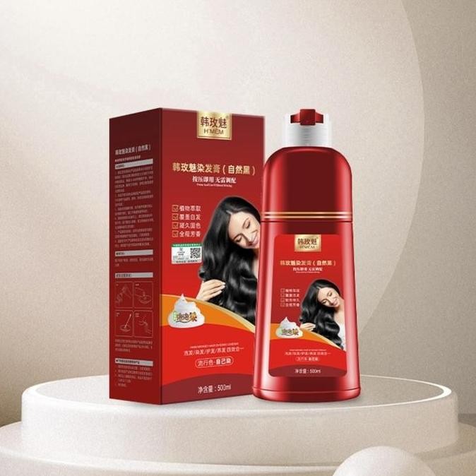 Zhi Ran Mei Shampoo Herbal Cat Pewarna Penghitam Rambut Uban ZhiRanMei GS