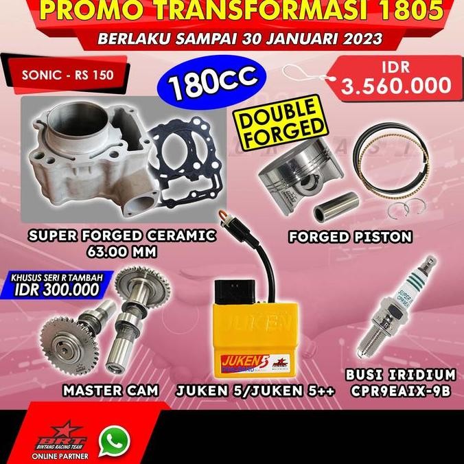 Paket Bore Up BRT 1805 Sonic FI CBR 150 R LED CB 150 R Blok Seher