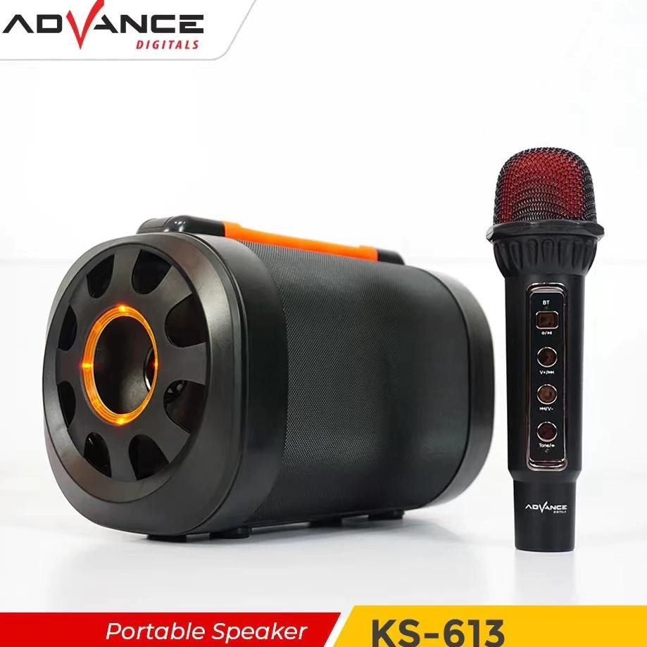 Advance KS613 Speaker Bluetooth Hifi Karaoke Wireless Portable Super Bass Aktif BONUS Mic Wireless
