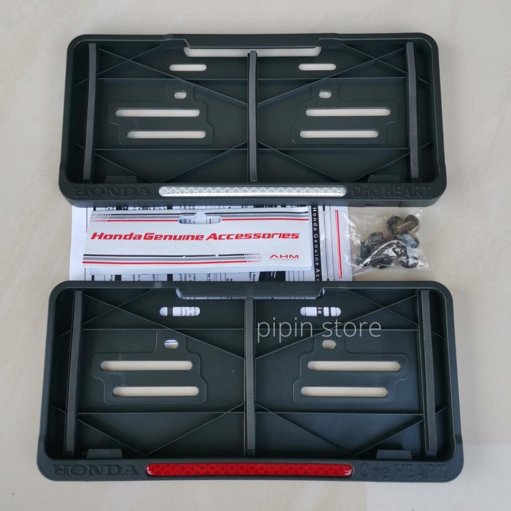 Cover Plat Motor Honda Original AHM Tempat Dudukan Plat Nomor Motor Honda Terbaru Sepasang