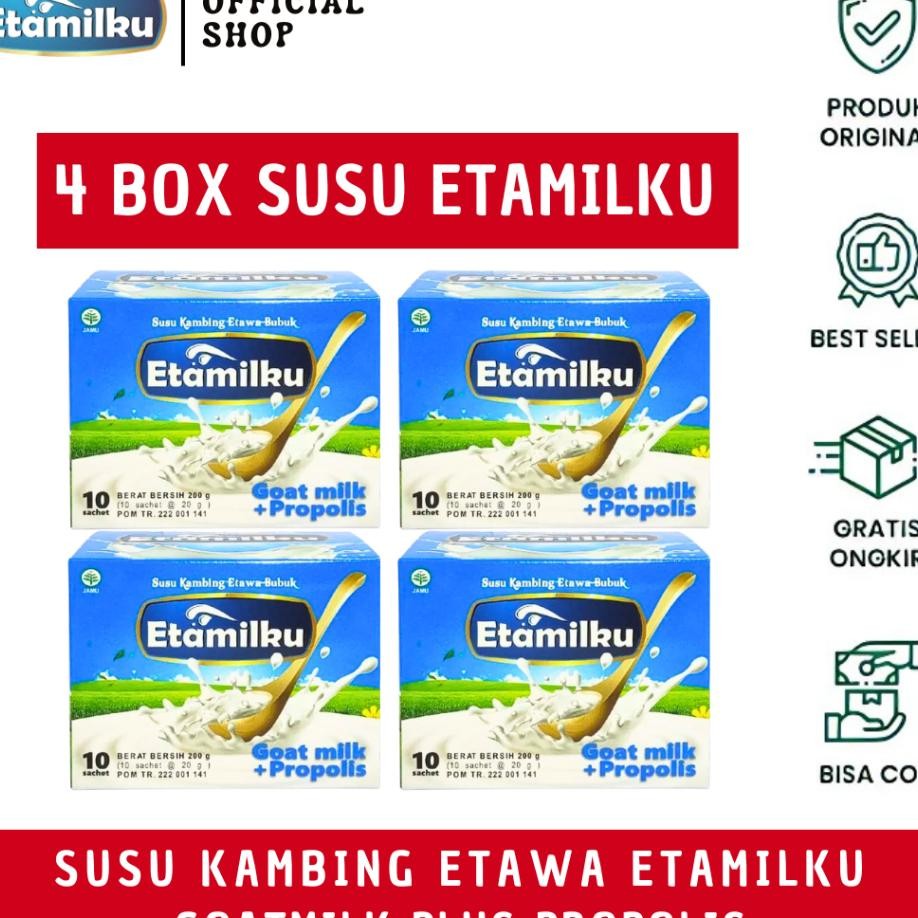 

Etamilku 4 Box Susu Kambing Etawa Goat Milk Plus Propolis Atasi Nyeri Sendi Dan Masalah Pernafasan