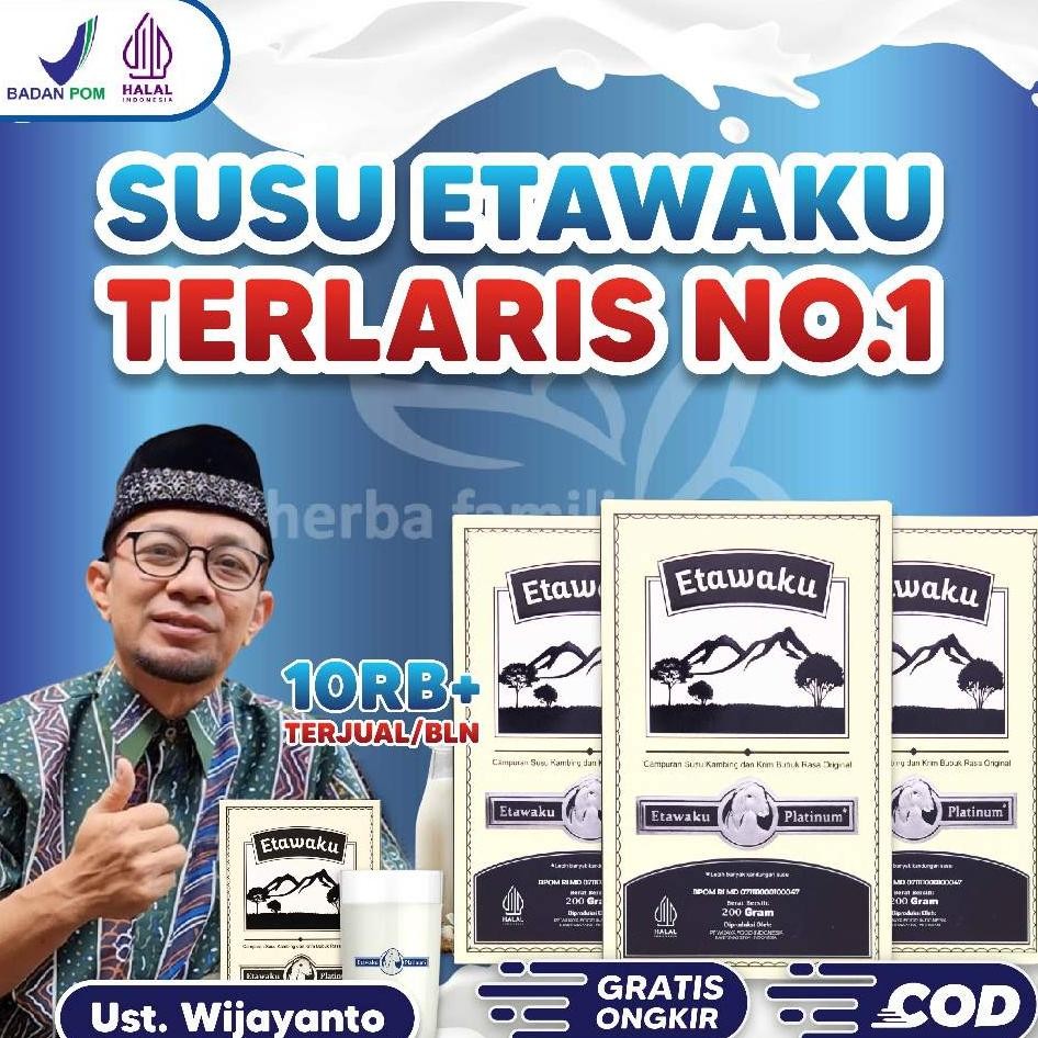 

Etawaku Platinum 3 Box Susu Kambing Etawa Bubuk Murni Rendah Gula Tinggi Kalsium Menjaga Kesehatan