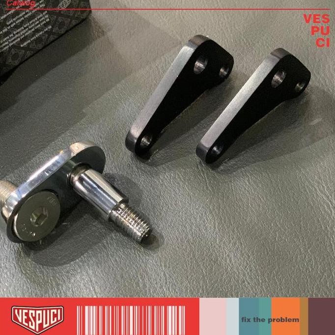 Lowering Kit ABORI I Black - Silver Fabrica for Vespa GTS