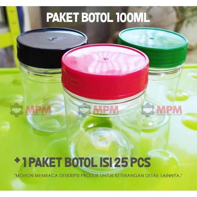 #####] Botol Sambal Plastik PET Jar 100 ml / Toples Bumbu Rempah Sele 100ml