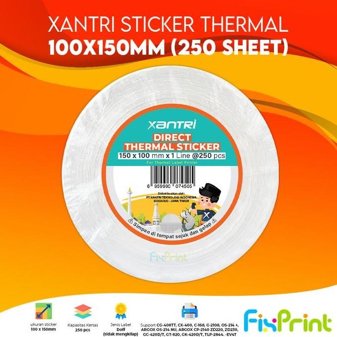 

Kertas Thermal Sticker Xprinter 100X150Mm 500 Pcs Resi Pengiriman