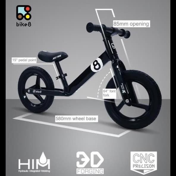 Bike8 Racing Balance Bike / Push Bike - Sepeda Anak - White