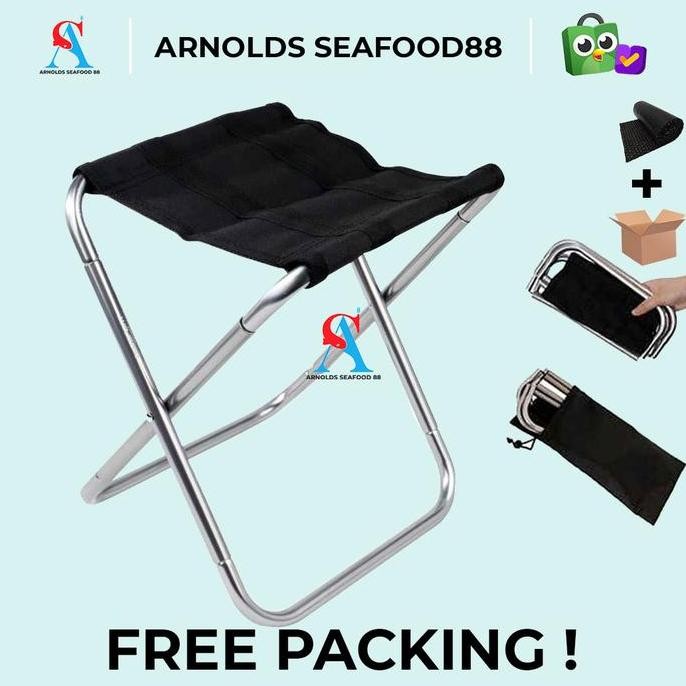 Kursi Mancing / Kursi Lipat Mini Kuat Folding Kursi rtable - Hitam