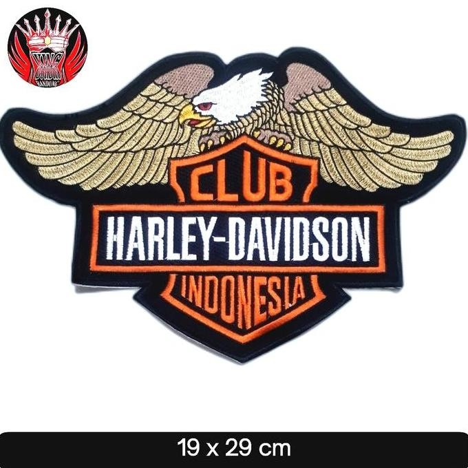 emblem patch bordir besar harley davidson / backpatch besar motor / emblem besar jaket