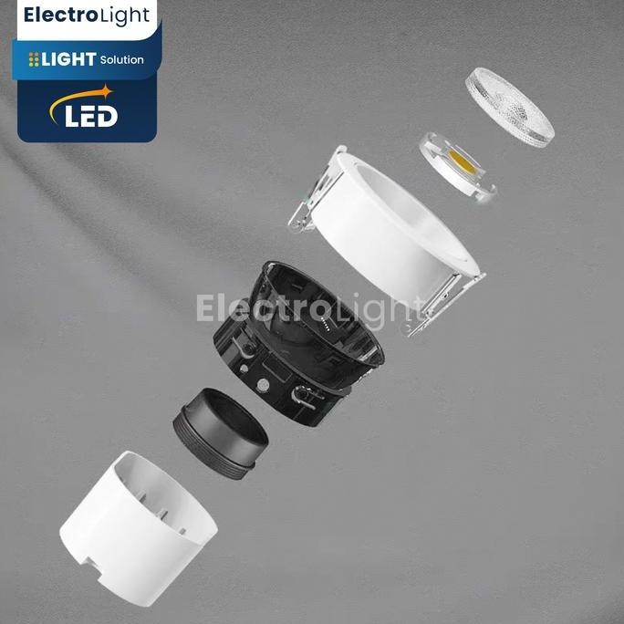 Lampu downlight spotlight inbow plafon LED COB 10watt 220v driver sorot hitam putih aluminium