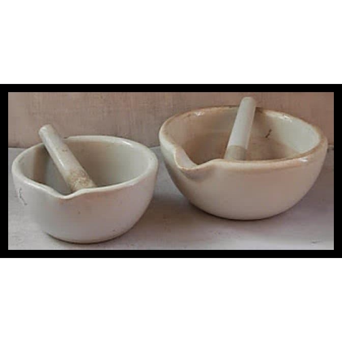 TERMURAH SEPASANG LUMPANG KERAMIK / ULEKAN OBAT 