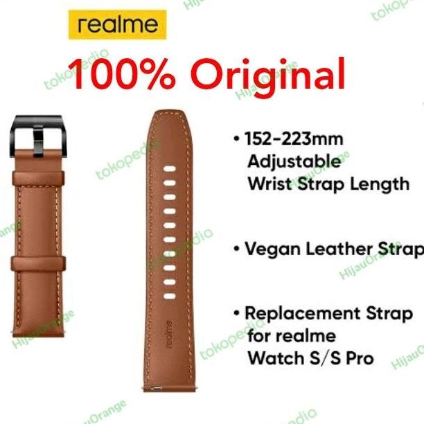Realme Watch 2 Pro S ORIGINAL Strap Vegan Leather 22mm Tali Kulit Jam murah