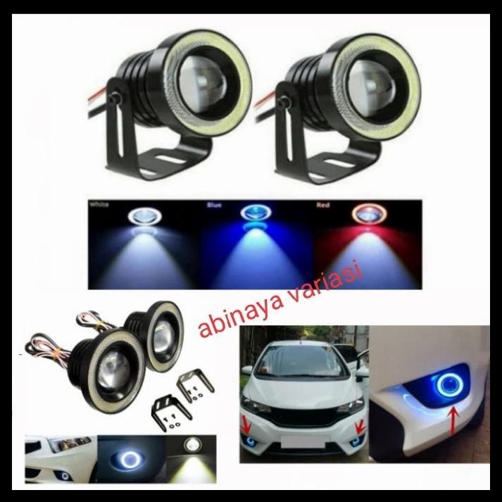 BEST DEAL LAMPU LED FOGLAMP MOBIL TARUNA ANGEL EYES 89MM 