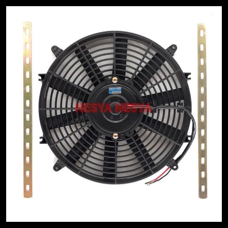 TERBARU KIPAS MOTOR EXTRAFAN EXTRA FAN KONDENSOR AC MOBIL 24 VOLT - 12" + PLAT 
