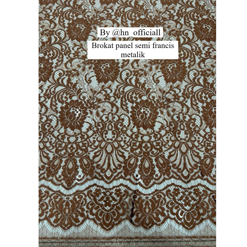 Brokat panel semi francis  Metalic/Brukat metalic/Kain kebaya Brukat kebaya