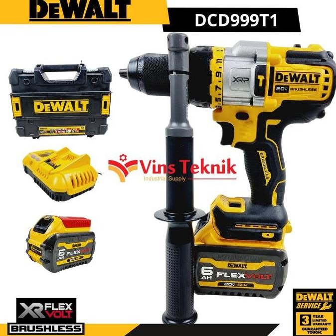 Mesin Bor Baterai Cordless Impact Drill Dcd999 Dewalt Dcd999T1