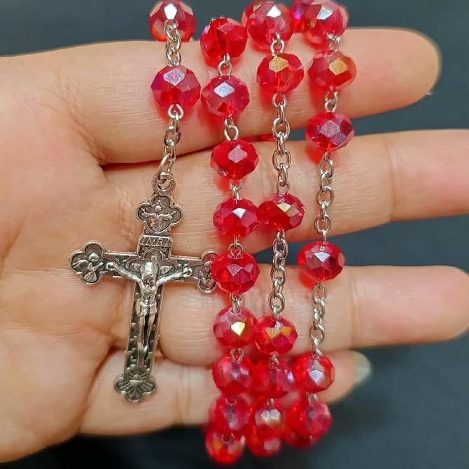 Kalung Rosario Premium /Aksesoris Rohani Katolik/Kalung pernikahan Katolik/Berbagai Variasi TD