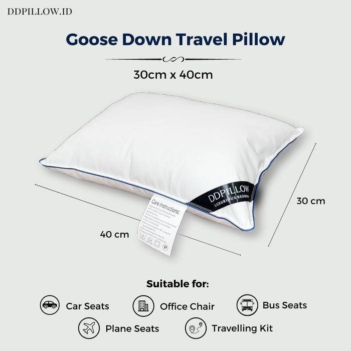 Ddpillow Bantal Travel Bulu Angsa Asli | Travel Pillow | Lumbar Pillow Original Dan Terpercaya