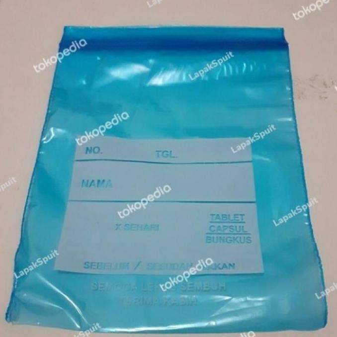 Plastik Klip Warna Biru 10 Pack Ziplock Ukuran Kecil Bening