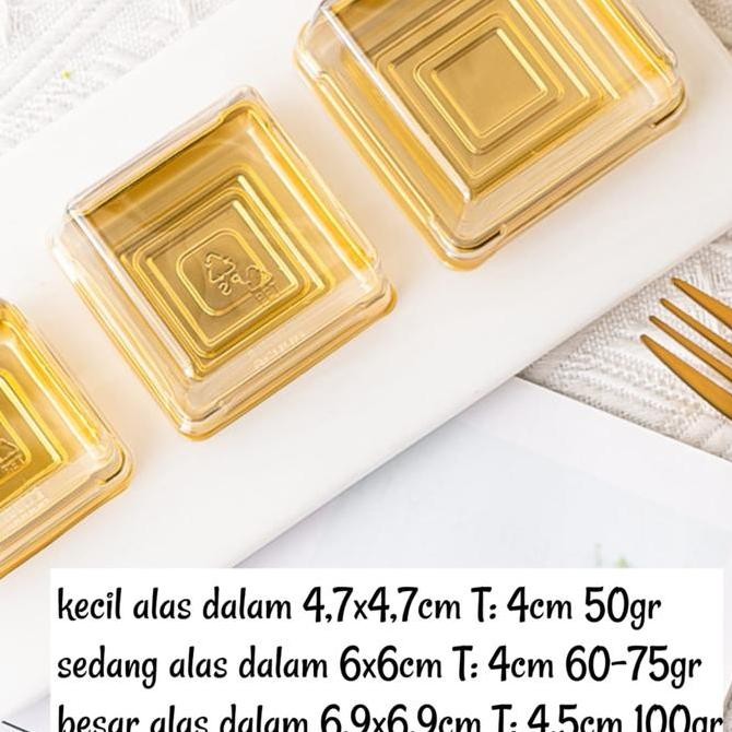 

PLASTIK TRAY MIKA MOONCAKE PACKAGING KUE BULAN PERSEGI + TUTUP 50PCS