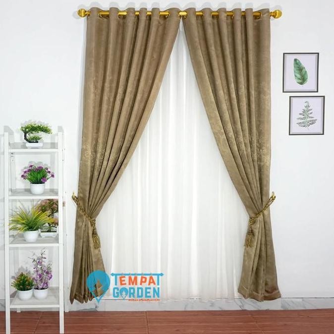Gorden Jendela, Gorden Pintu, Gorden Polos, Gorden Embos Merpati Coklat Susu