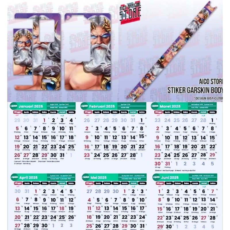 

*Premium Quality* Kalender Baru Tahun 2025 B80 15 Garskin Custom Stiker Maxdecal Bkn Case COD