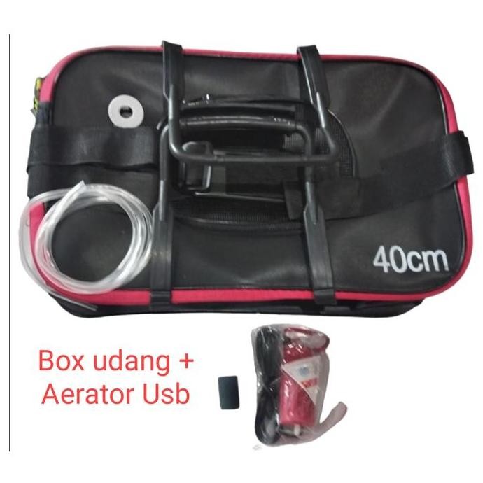 BOX UDANG + AERATOR USB TAFFSPORT KOTAK PANCING PORTABLE TEMPAT UMPAN HIDUP