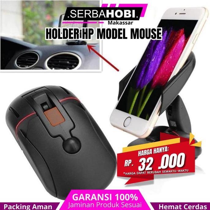 Kualitas terbaik] Holder Handphone Model Mouse Di Mobil / Holder HP Di Meja