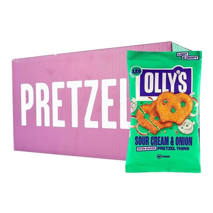 

Olly's Pretzels S Sour Cream & Onion Pretzel Thins 140G - Vegan (7 Packs Per Box)