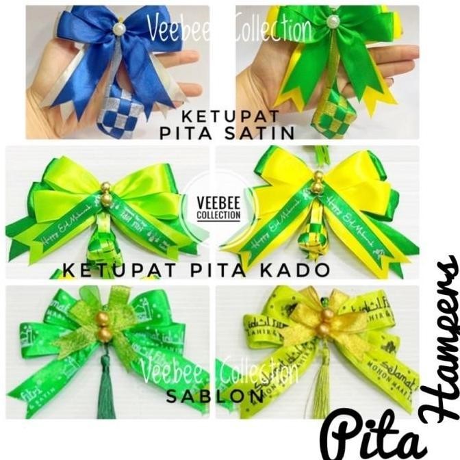 langsung order saja] Pita Hias Lebaran Ketupat Sablon tulisan tessel / PIta Kain Idul fitri