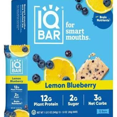 

IQBar Plant Protein Bar - Lemon Blueberry (12 x 45g)