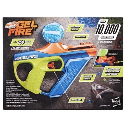 

Nerf Pro Gelfire Nightfall Uproar Full Auto Blaster, 150 FPS, 10,000 Rounds, Glow in The Dark Blaster