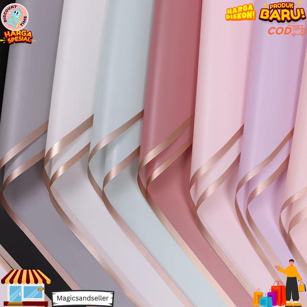 

Kertas Bunga List Gold Gdm (1 Pack = 20 Pcs) Flower Wrap/ Pembungkus Bunga Waterproof Gratis Ongkir