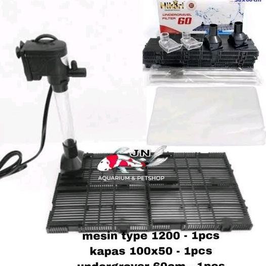 POMPA MESIN AERATOR 1200 UNDERGRAVEL LENGKAP AQUARIUM KOLAM