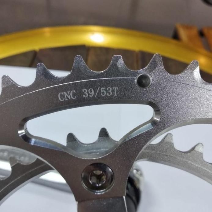 Crank Super Light Hollowtech II 53-39T Silver Original Crank Sepeda Classic Vintage