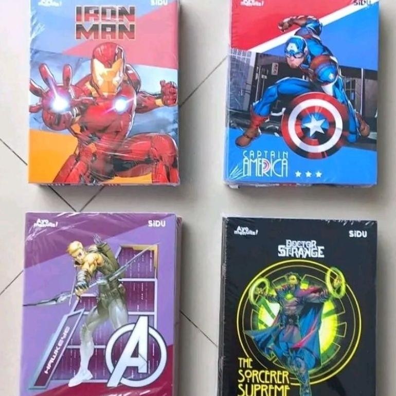 

(1 Pak isi 10 Buku) Buku Tulis Sidu 58 Lembar Edisi Marvel Gambar Karakter Cowo Kertas Paper Putih Stationery