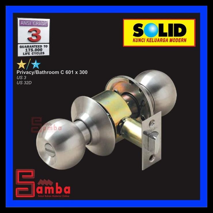 GRATIS ONGKIR SOLID KUNCI BULAT KAMAR MANDI [C 601 X 300] CYLINDRICAL LOCKSET