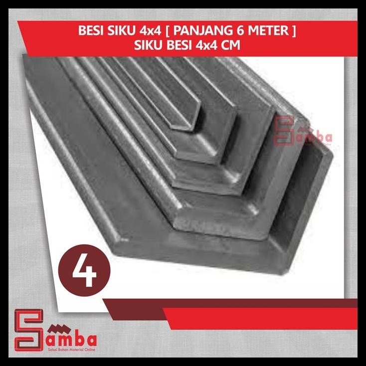 TERMURAH BESI SIKU 4X4 [ PANJANG 6 METER ] SIKU BESI 4 X 4 CM 