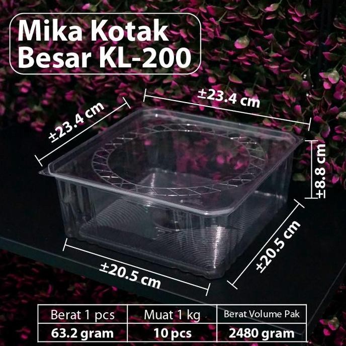 PAKET ISI 25 PCS - MIKA KOTAK BESAR KL 200 - BOLU LAPIS - TRANSPARAN