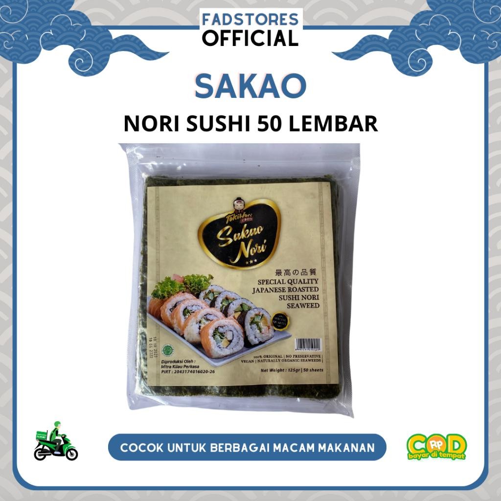 

FM Sakao Yaki Sushi Nori 50 Lembar - Sakao Rumput Laut 1 Pack (50s) - Manjun Seaweed - Nori Sushi Halal