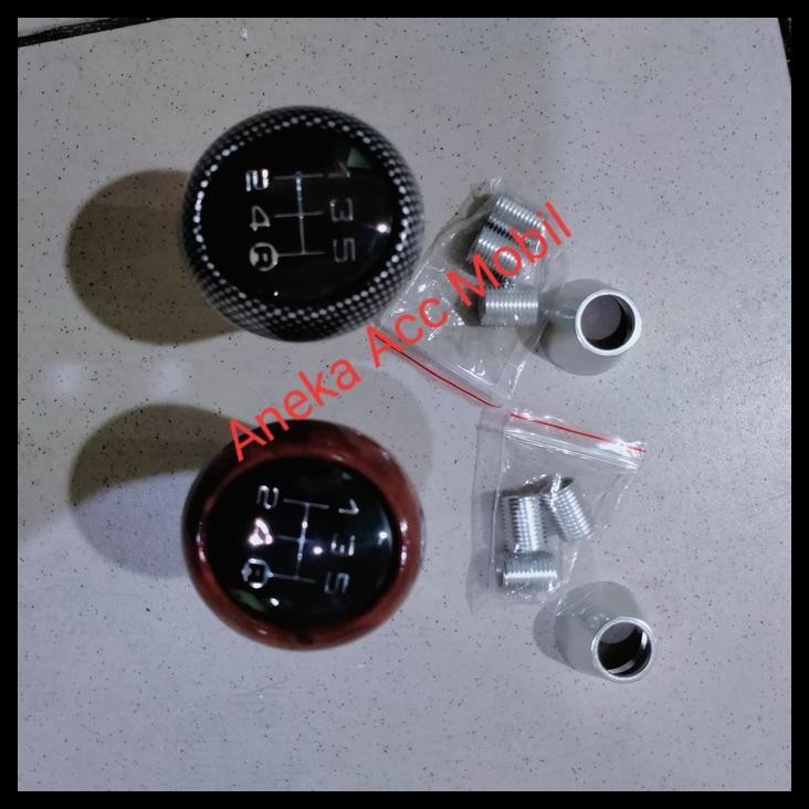 DISKON GEAR SHIFT KNOB MANUAL CARBON & WOOD UNIVERSAL MOBIL SUZUKI SWIFT 