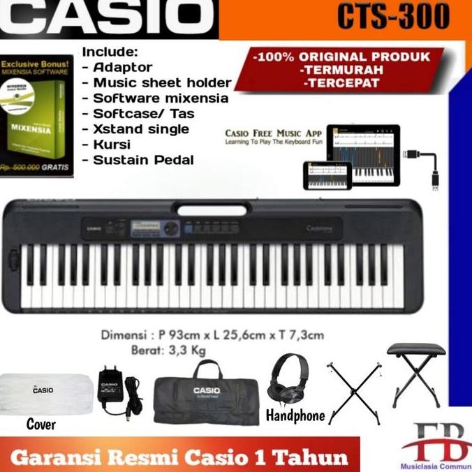 baru Casio CTS300 Keyboard / CTS 300 / CT-S300 / CTS-300 Slim