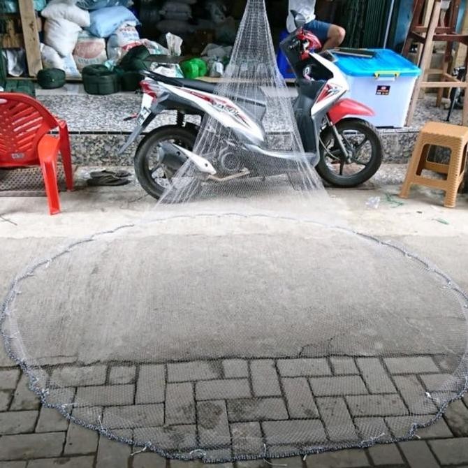 Jala lempar 7 feet senar 2 meter udang dan ikan 3/4 inci siap pakai