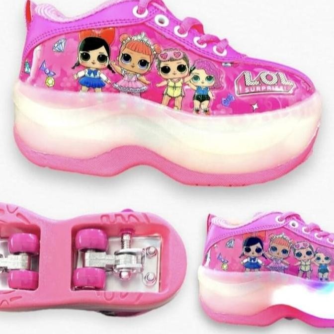 Sepatu roda anak karakter frozen / Sepatu Roda 4 Led